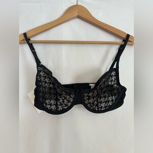 WOLFORD Nude Mesh Underwire Sheer Bra NWT Size 34C